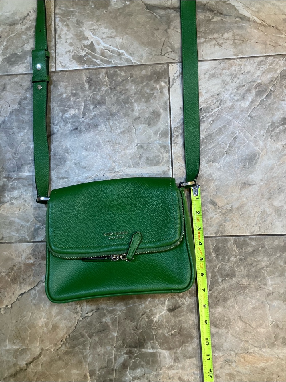 Kate Spade New York Run Around Green Pebbled Leather Crossbody Bag - Picture 2 of 6